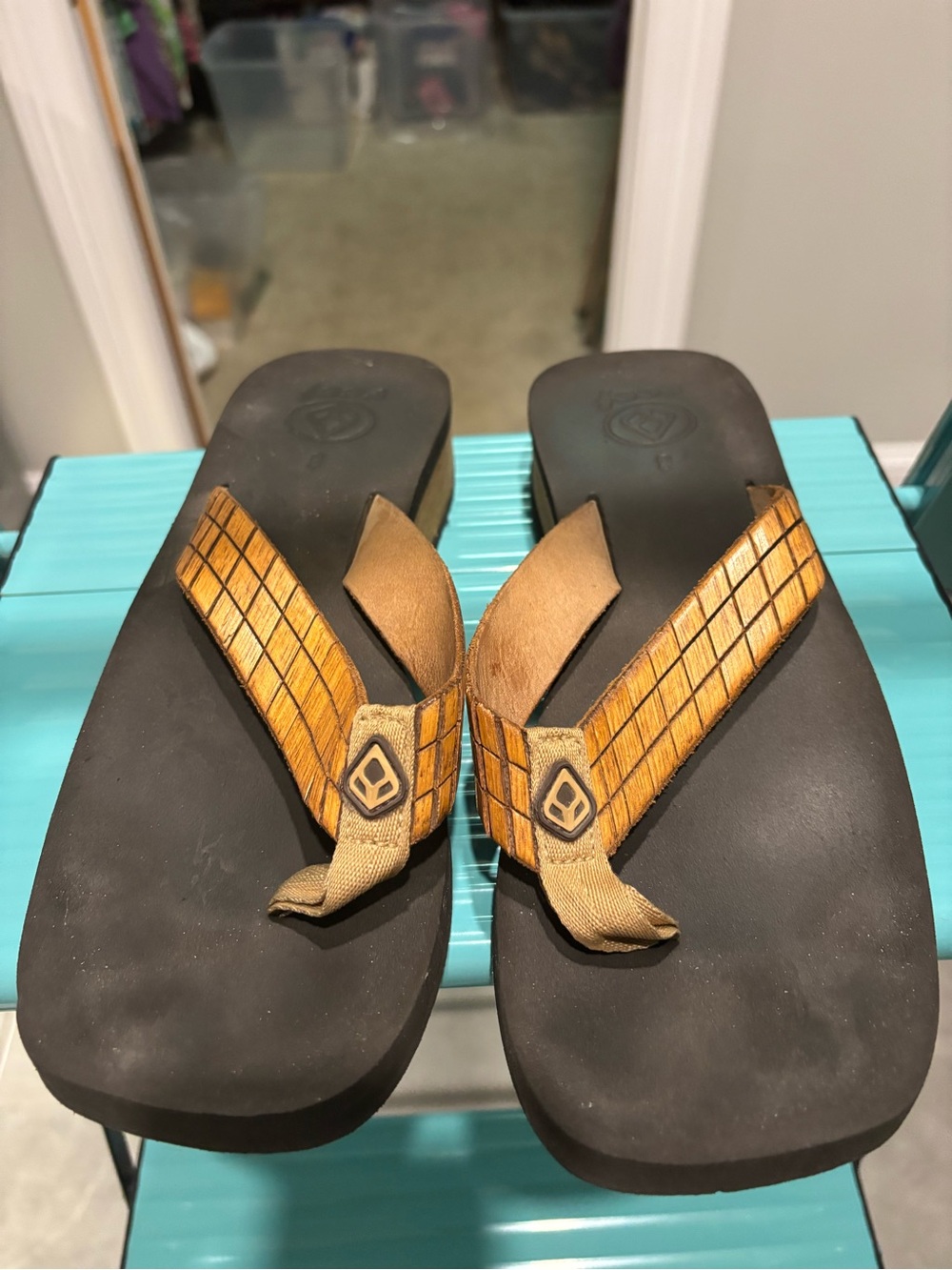Reef Women's Brown and Black Woven Strap Flip Flop Sandals